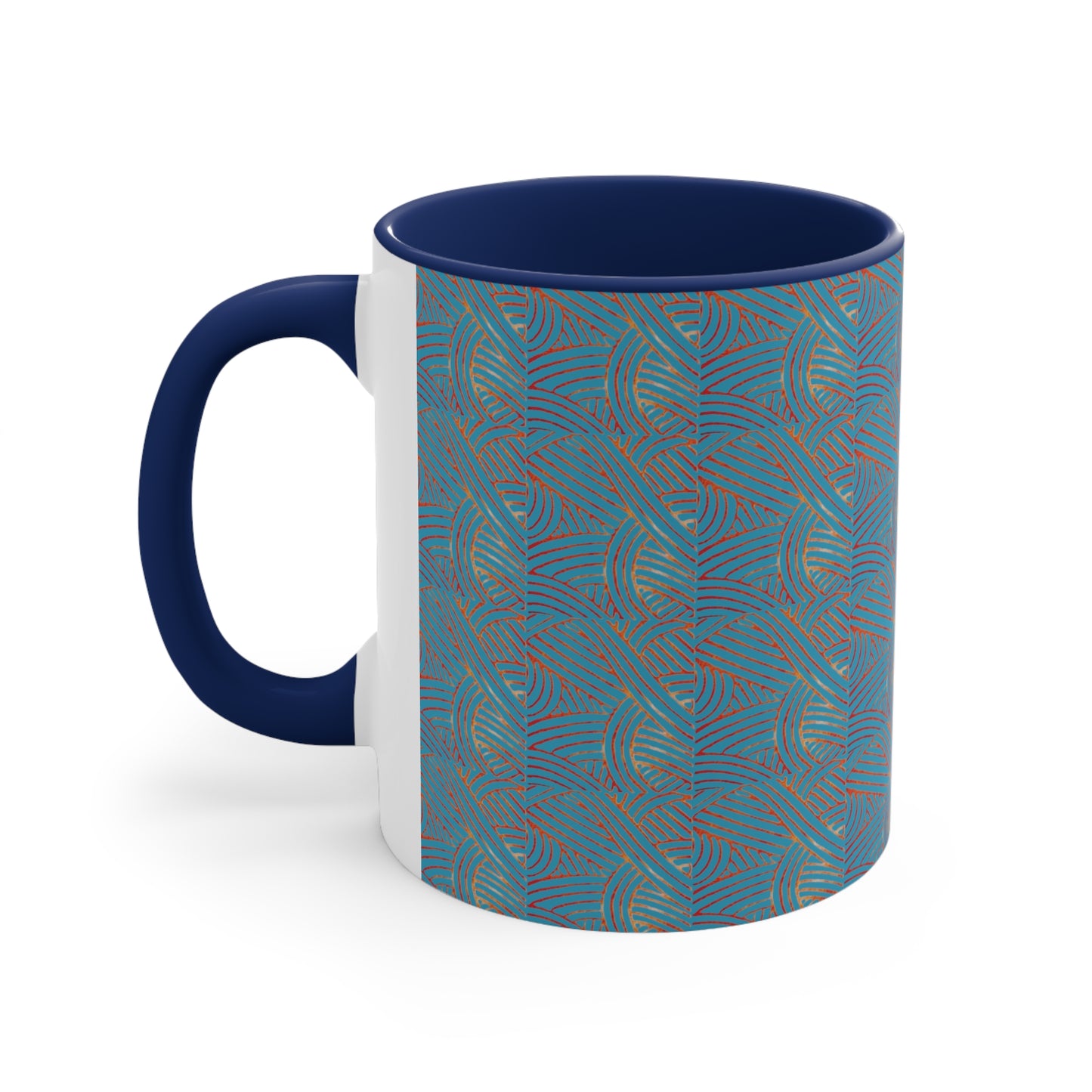 Nouveau Block Print on Turquoise