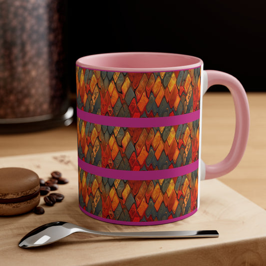 Terra Cotta Zig Zag on Pink