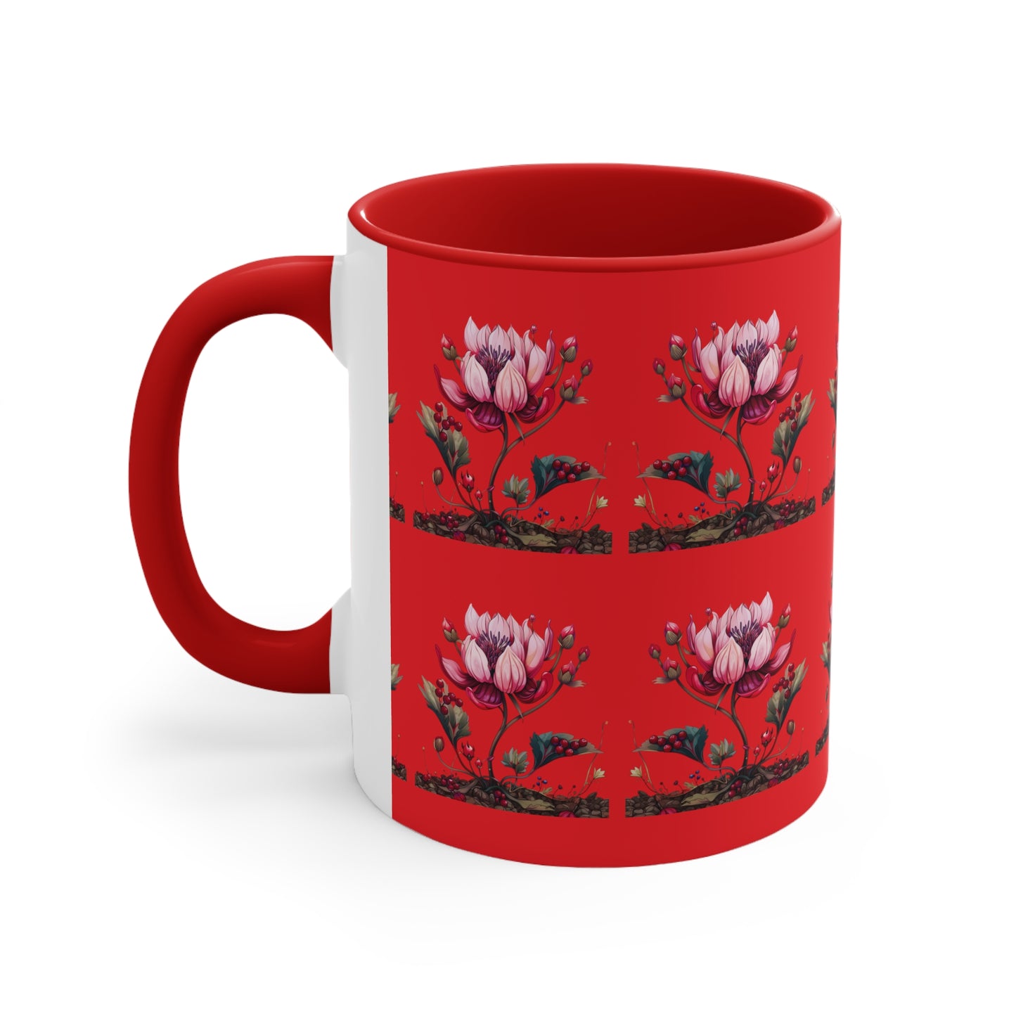 Pink Magnolia on Red