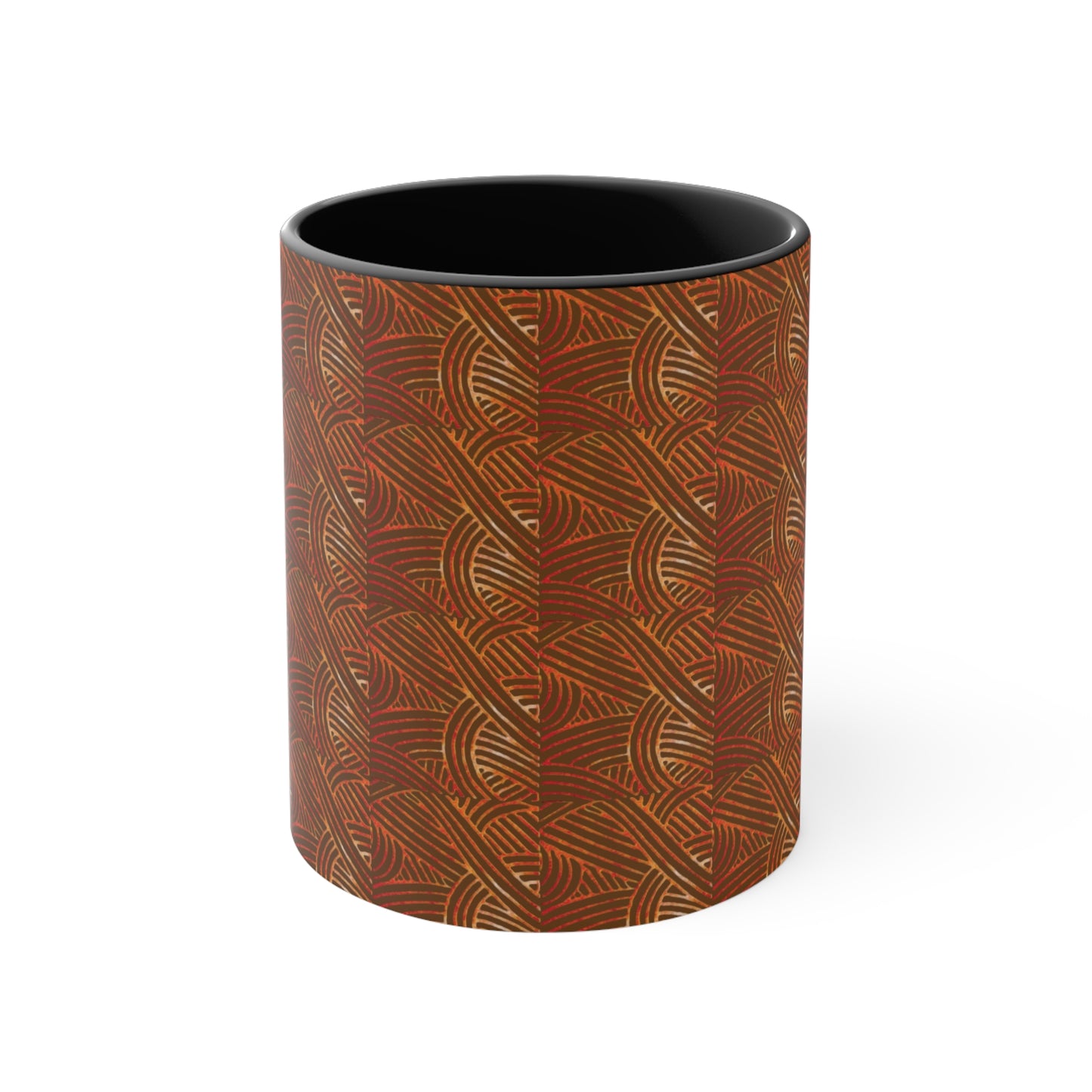 Nouveau Block Print on Brown