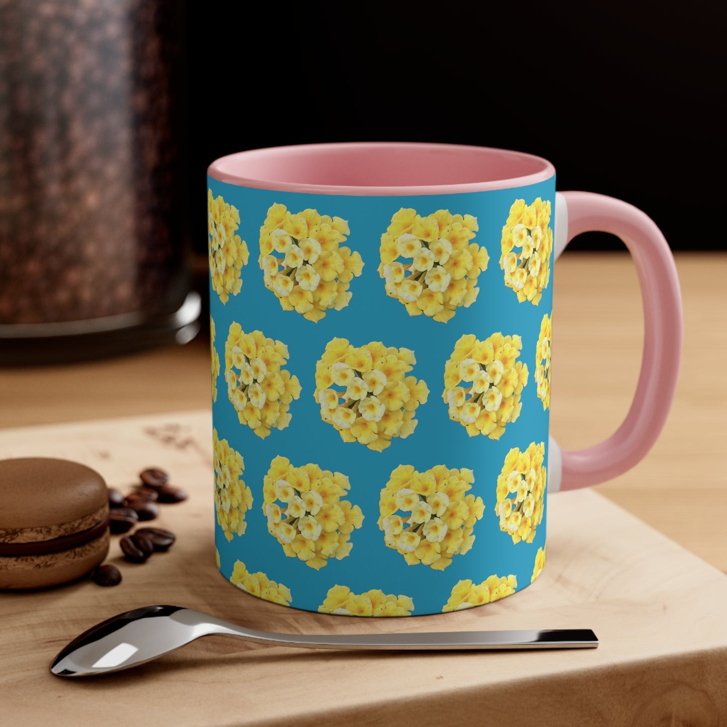 Yellow Lantana on Turquoise