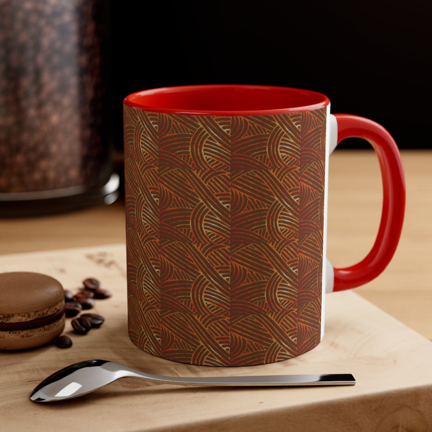 Nouveau Block Print on Brown