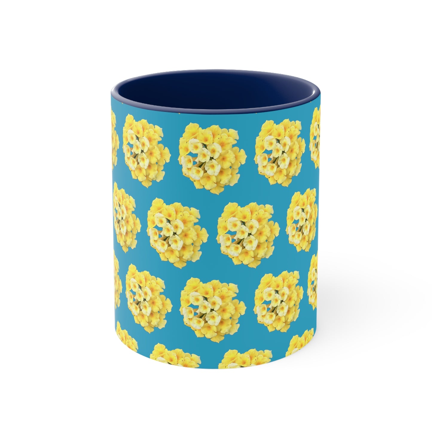 Yellow Lantana on Turquoise