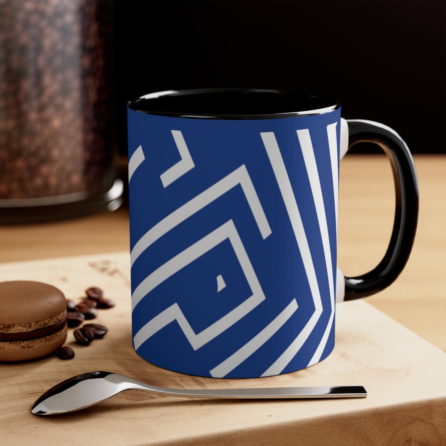 Simple Geo Stripe on Blue