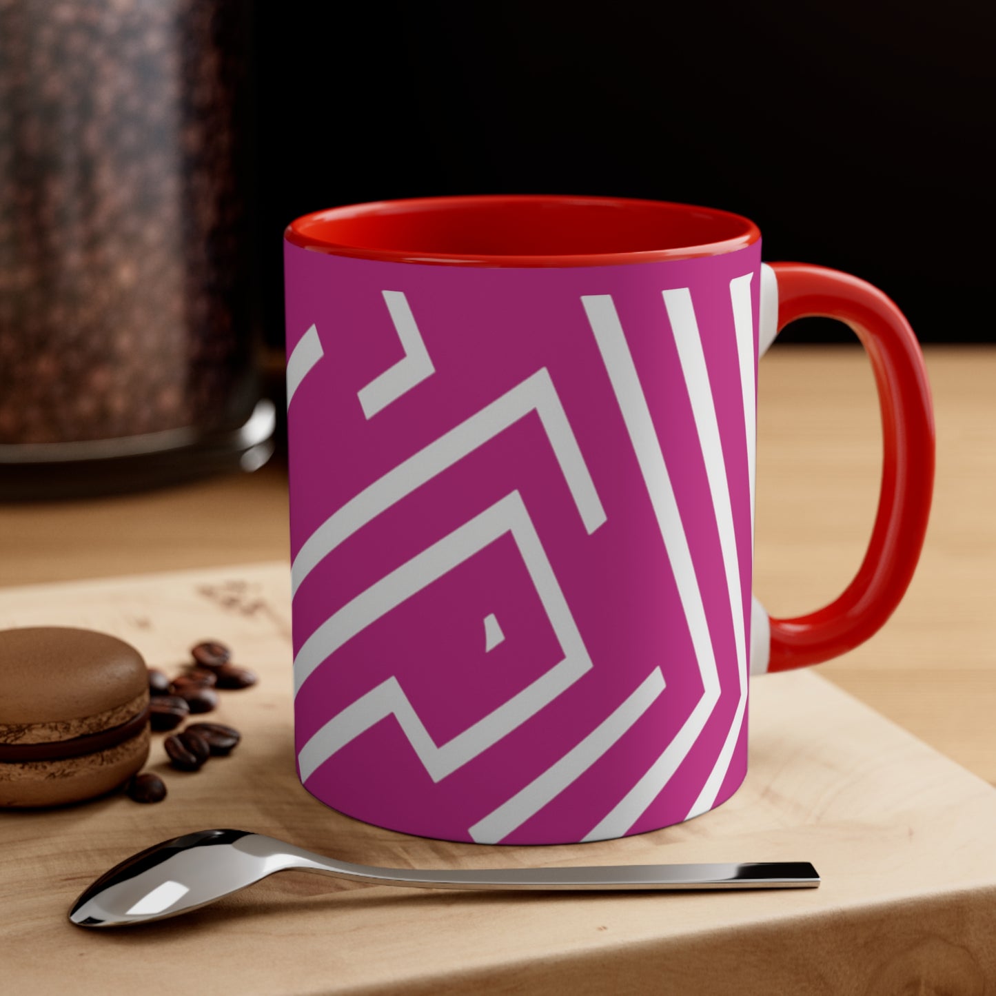 Simple Geo Stripe on Pink