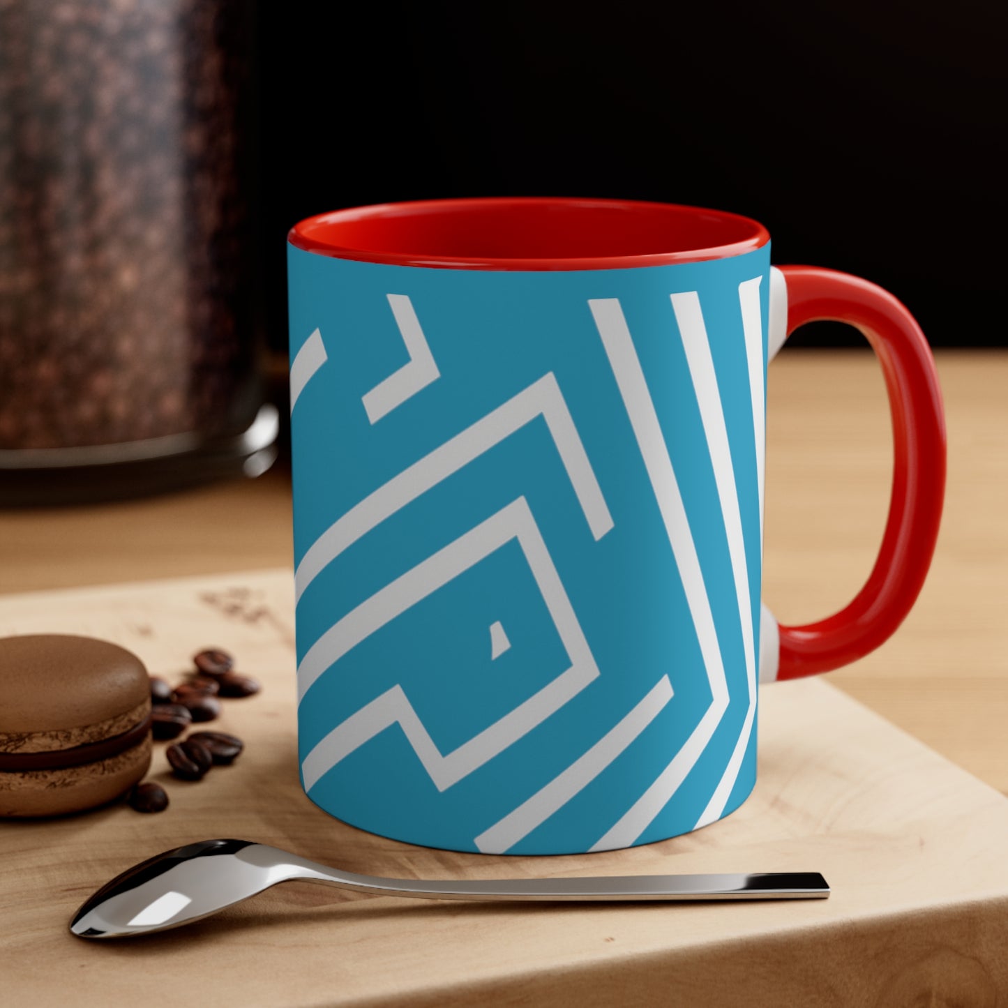Simple Geo Stripe on Turquoise