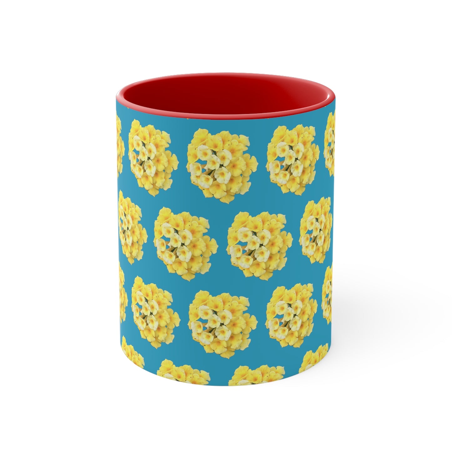Yellow Lantana on Turquoise
