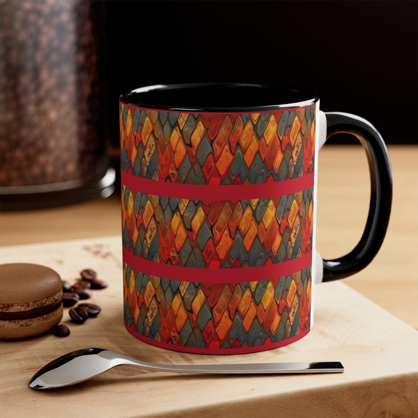 Terra Cotta Zig Zag on Red
