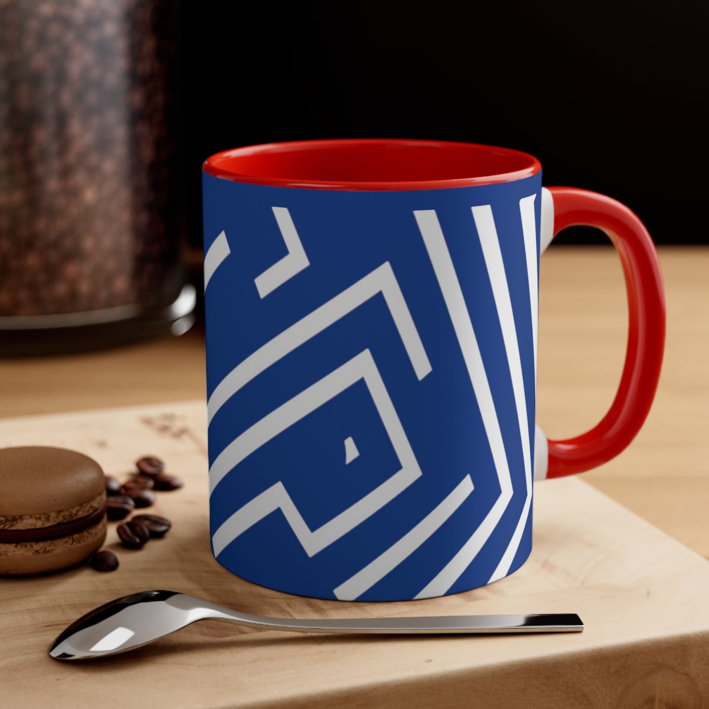 Simple Geo Stripe on Blue