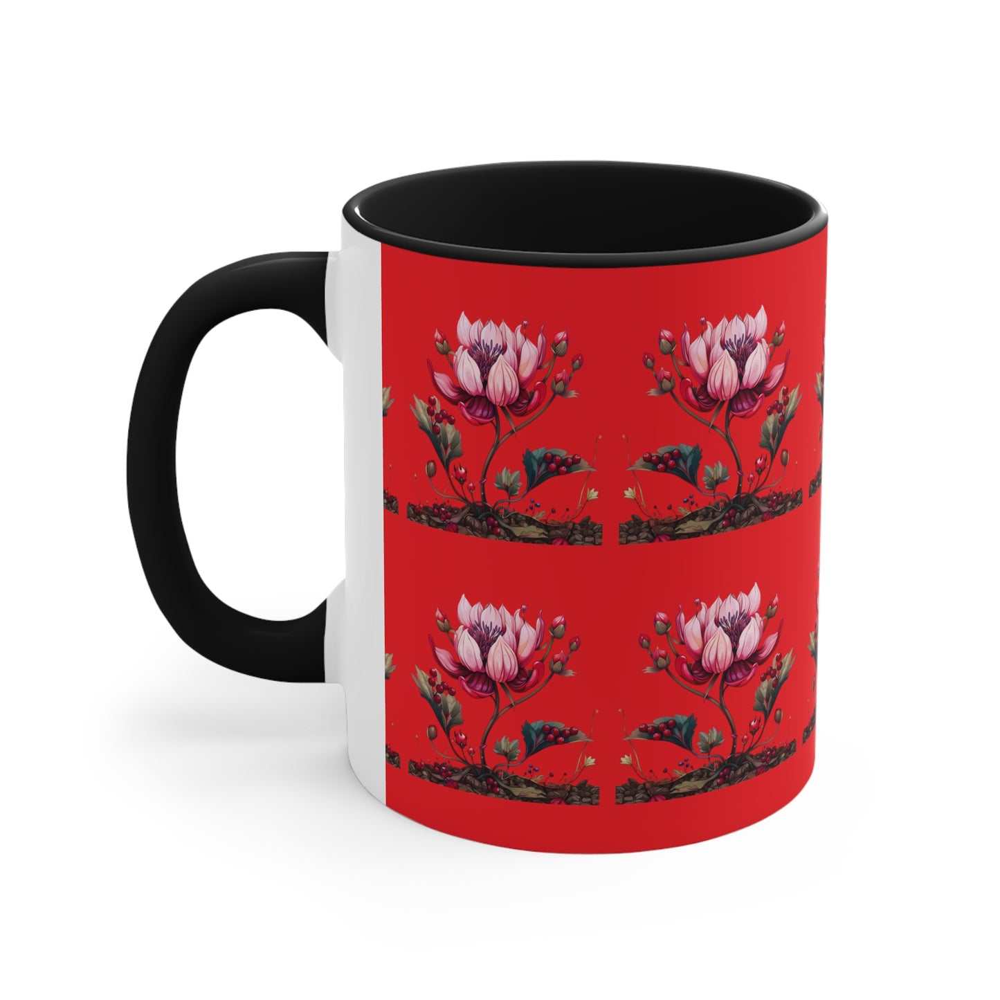 Pink Magnolia on Red