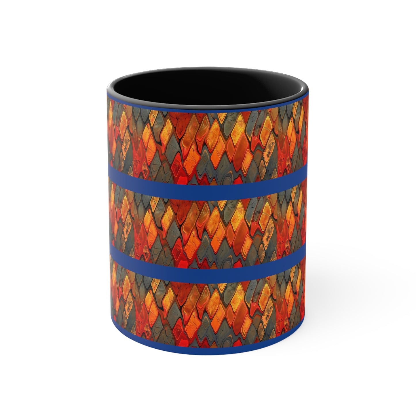 Terra Cotta Zig Zag on Blue