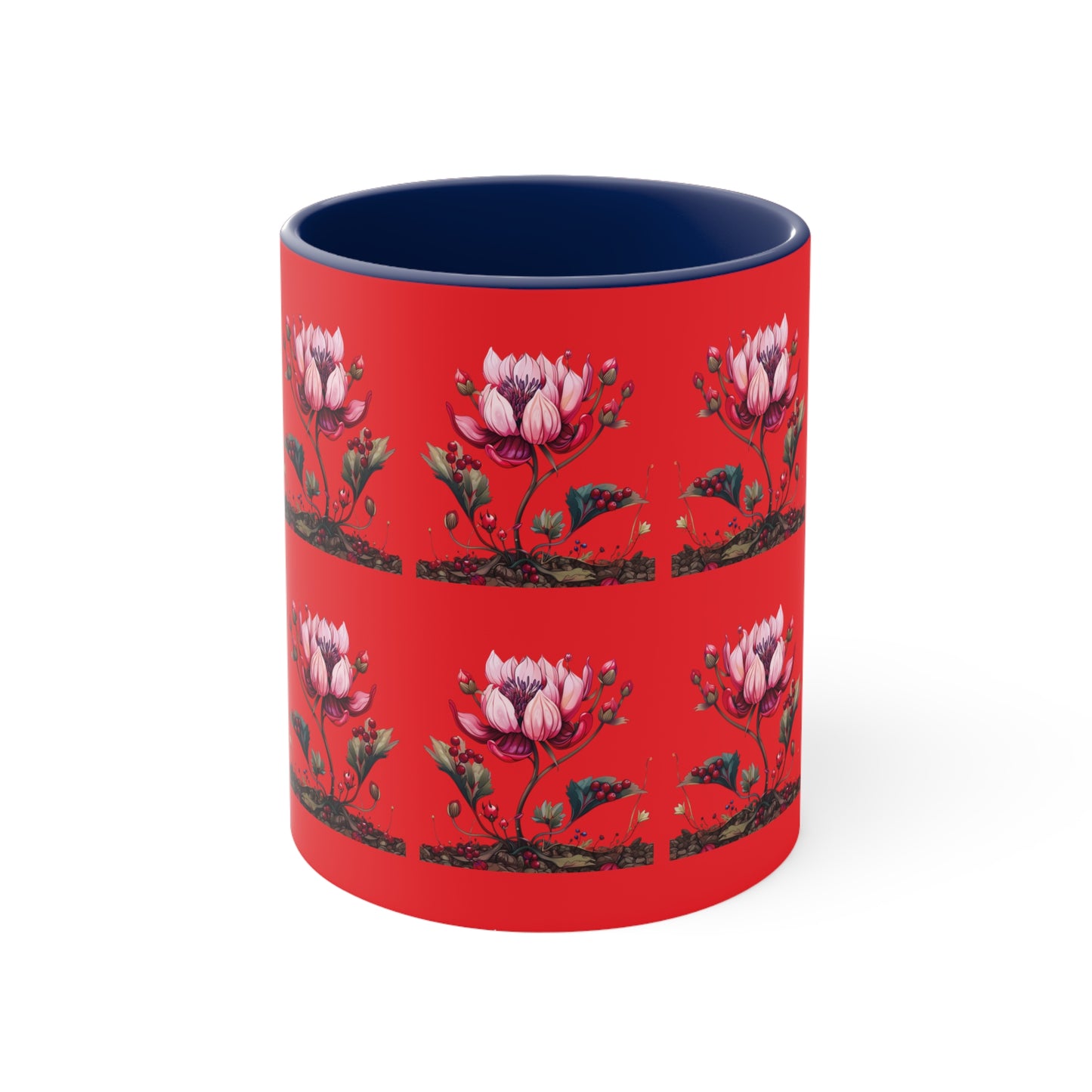 Pink Magnolia on Red