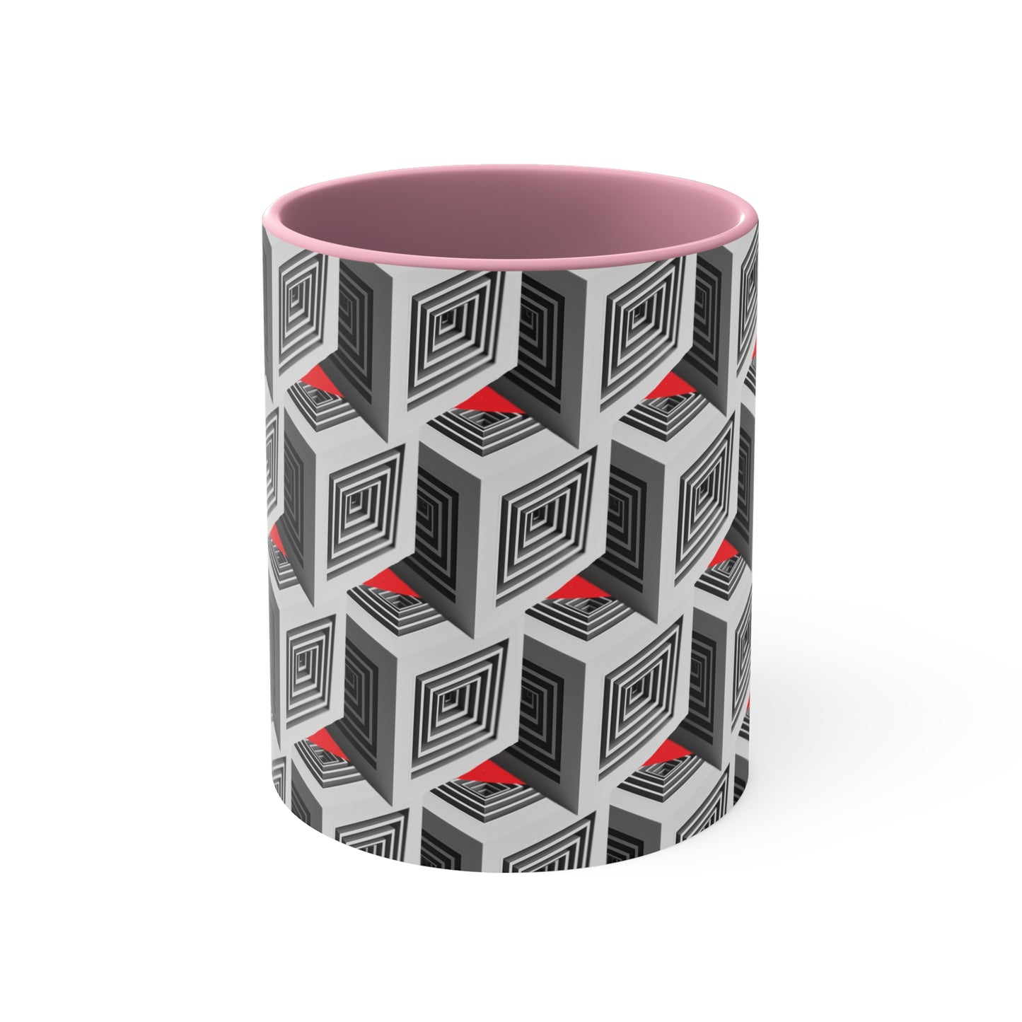 Geometric Cubes with Red