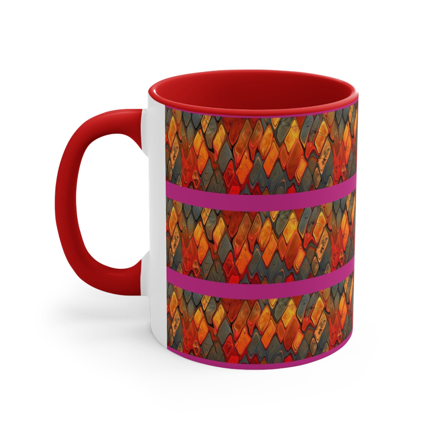 Terra Cotta Zig Zag on Pink