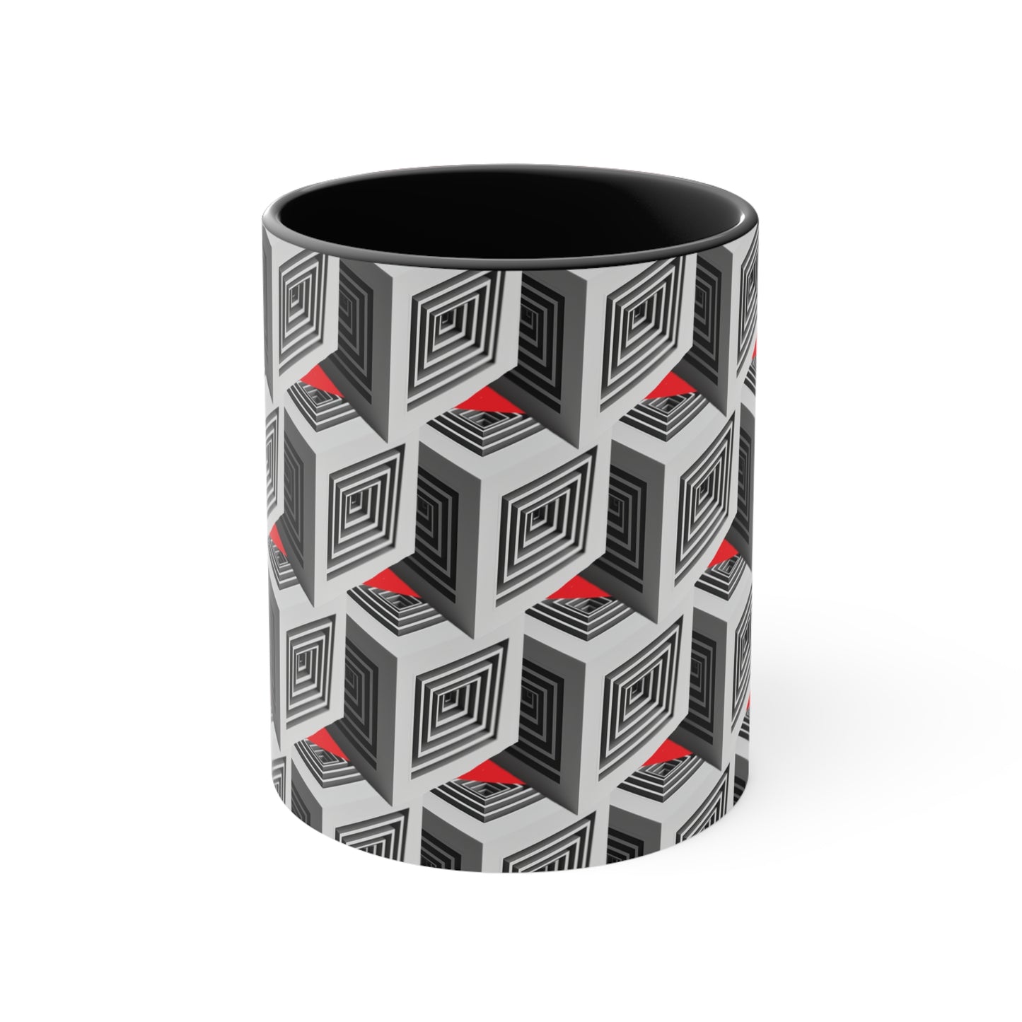 Geometric Cubes with Red