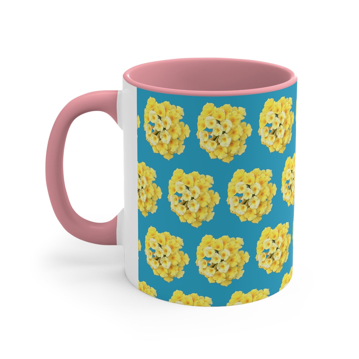 Yellow Lantana on Turquoise