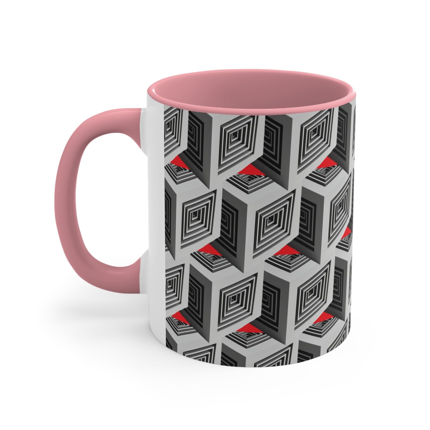 Geometric Cubes with Red
