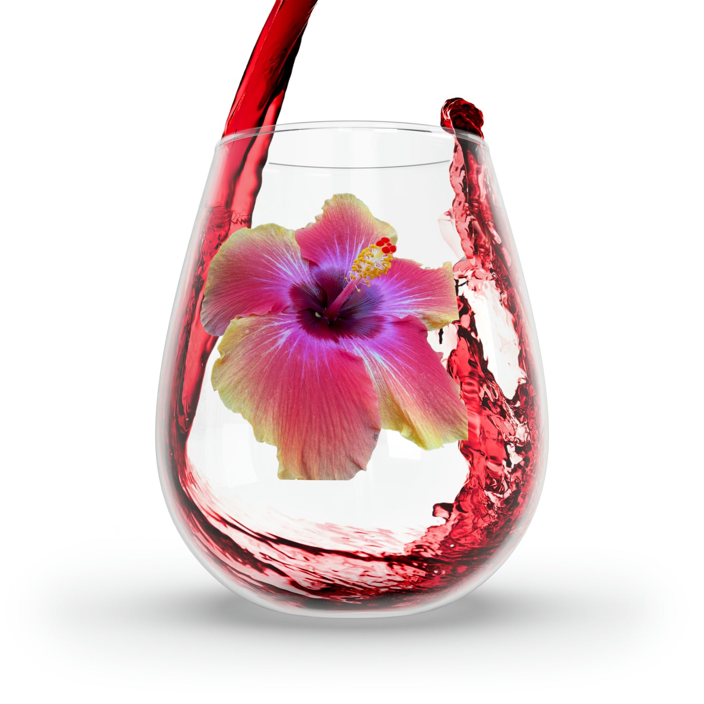 Luna Hibiscus Stemless Glass