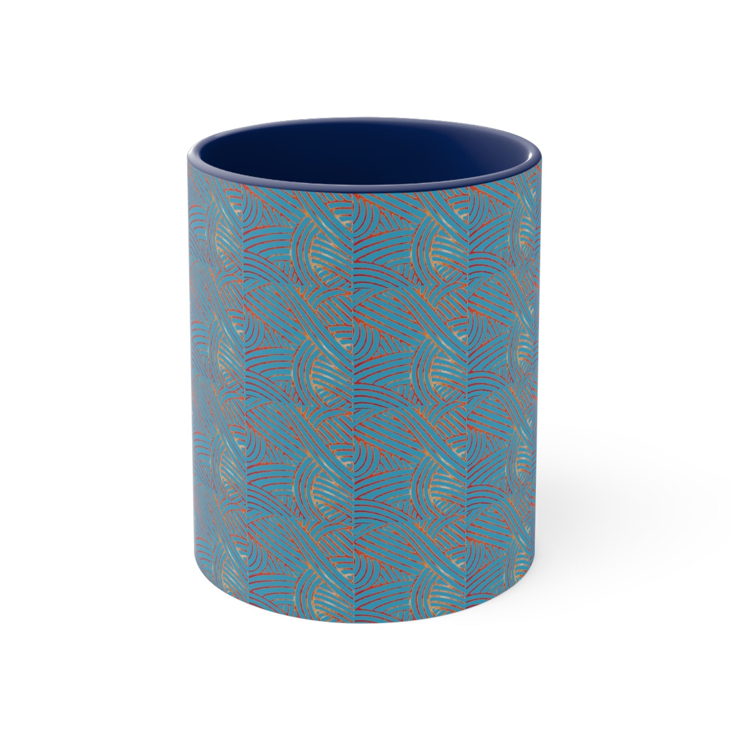 Nouveau Block Print on Turquoise
