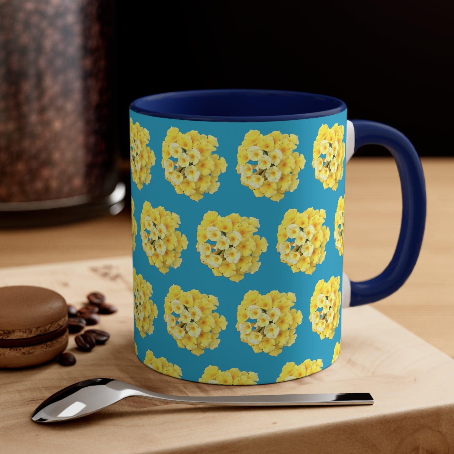Yellow Lantana on Turquoise