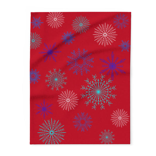 Let it Snow on Red Fleece Blanket