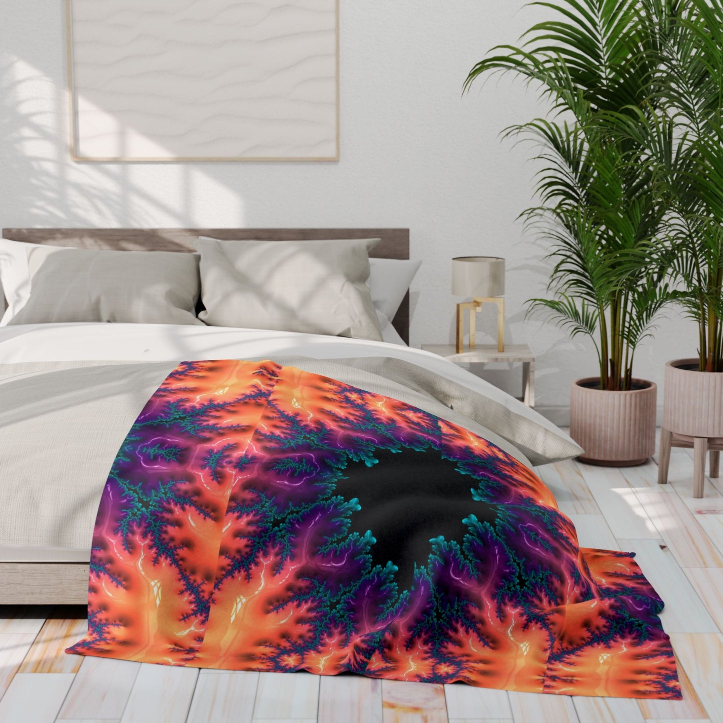 Fractal Marsh Fleece Blanket