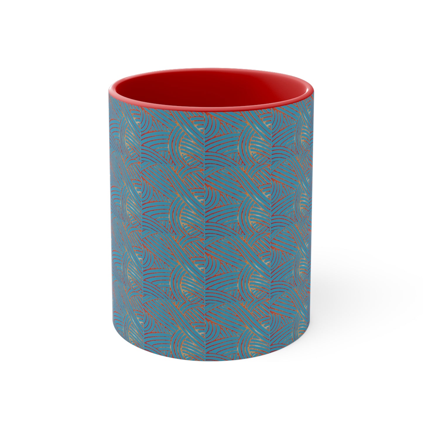 Nouveau Block Print on Turquoise
