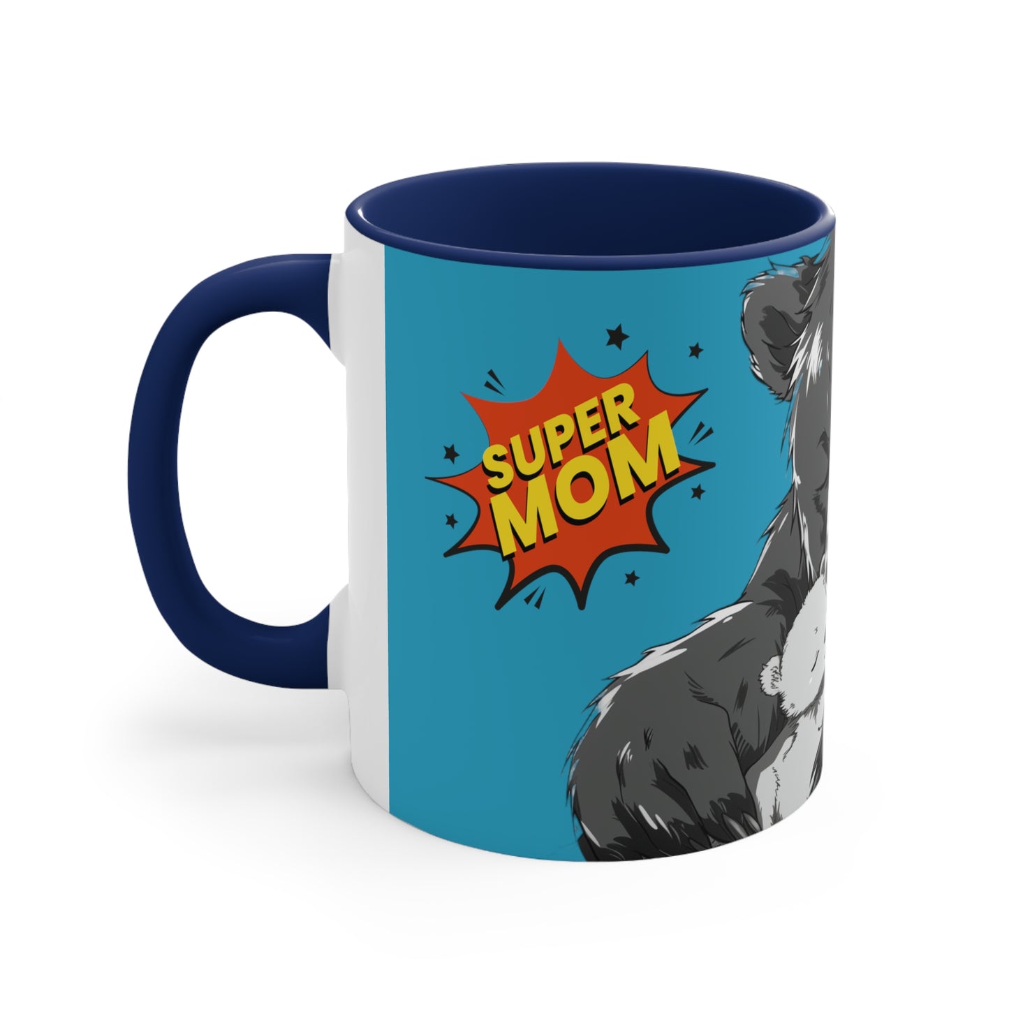 Super Momma Bear on Turquoise