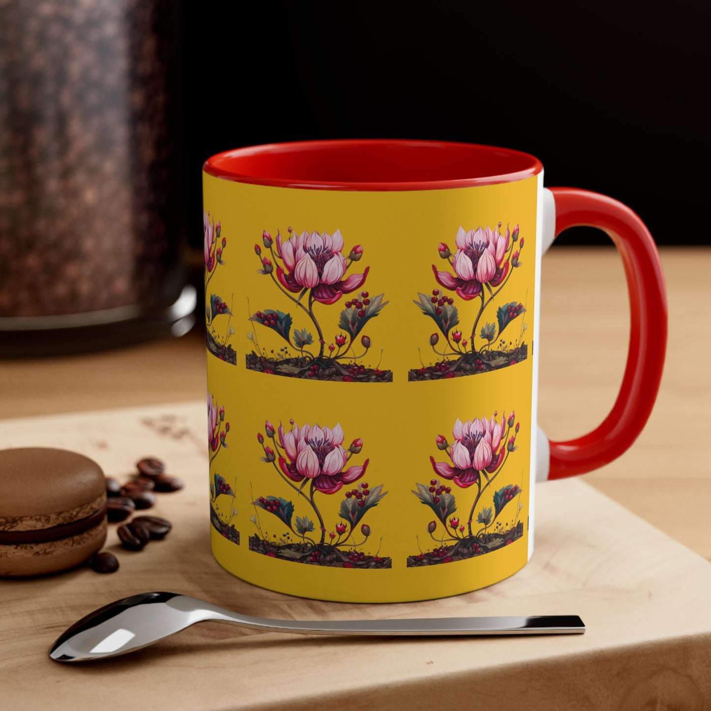 Pink Magnolia on Yellow