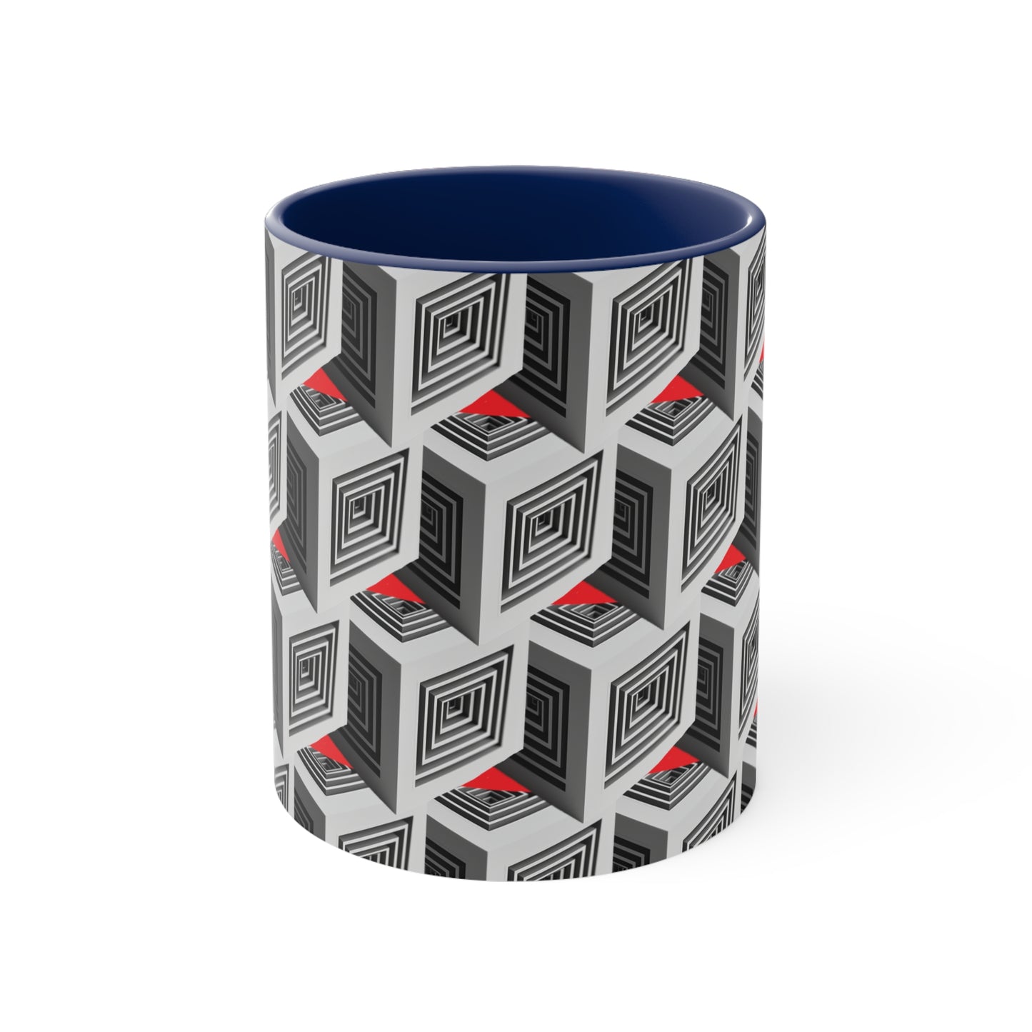 Geometric Cubes with Red