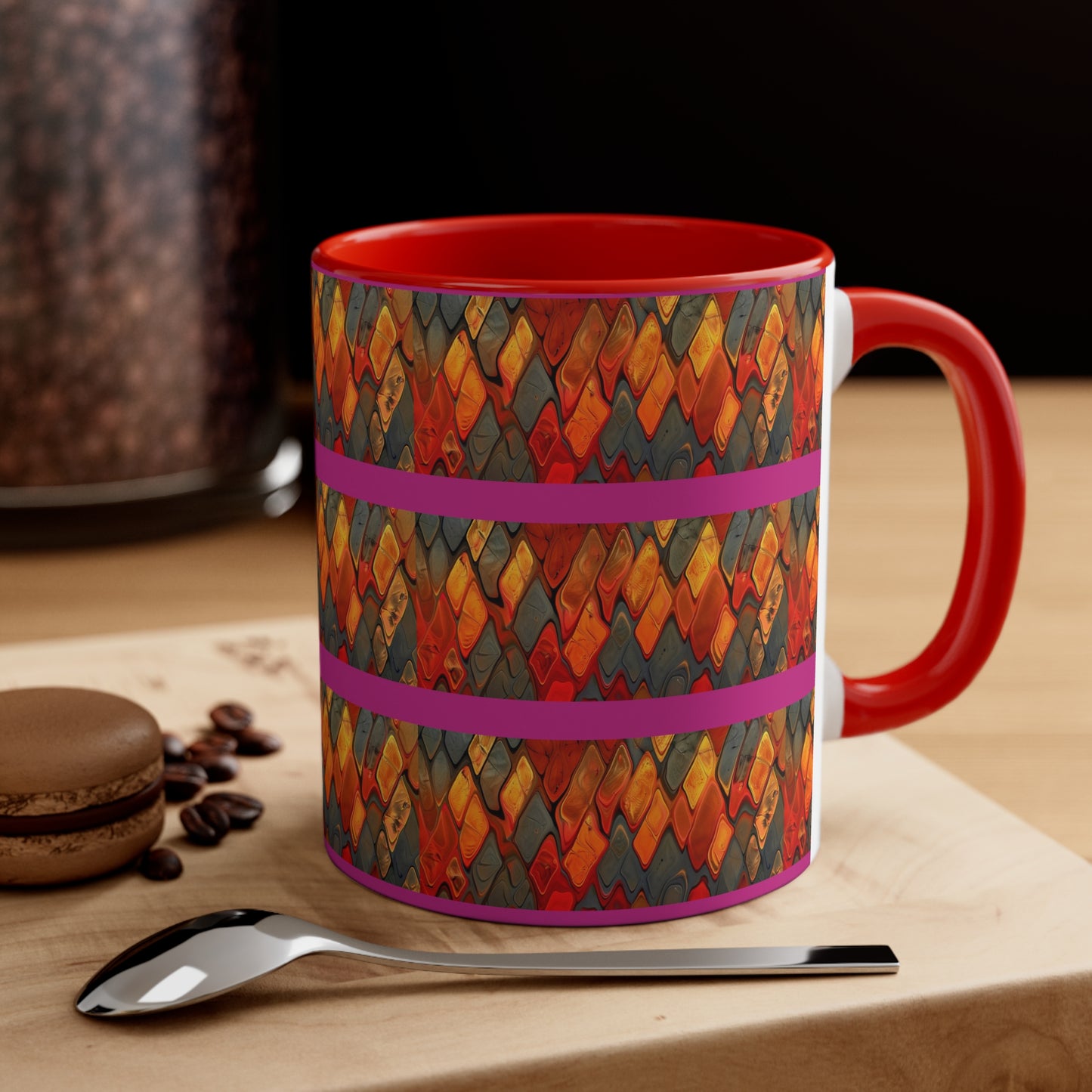 Terra Cotta Zig Zag on Pink