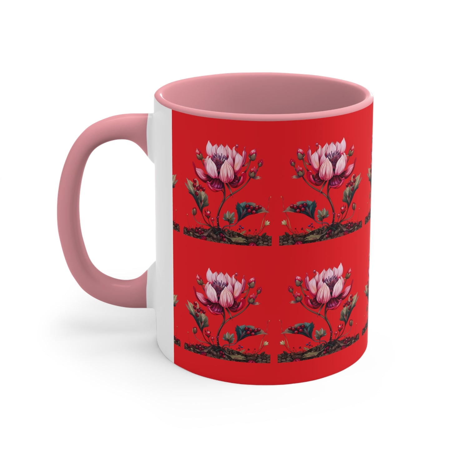 Pink Magnolia on Red