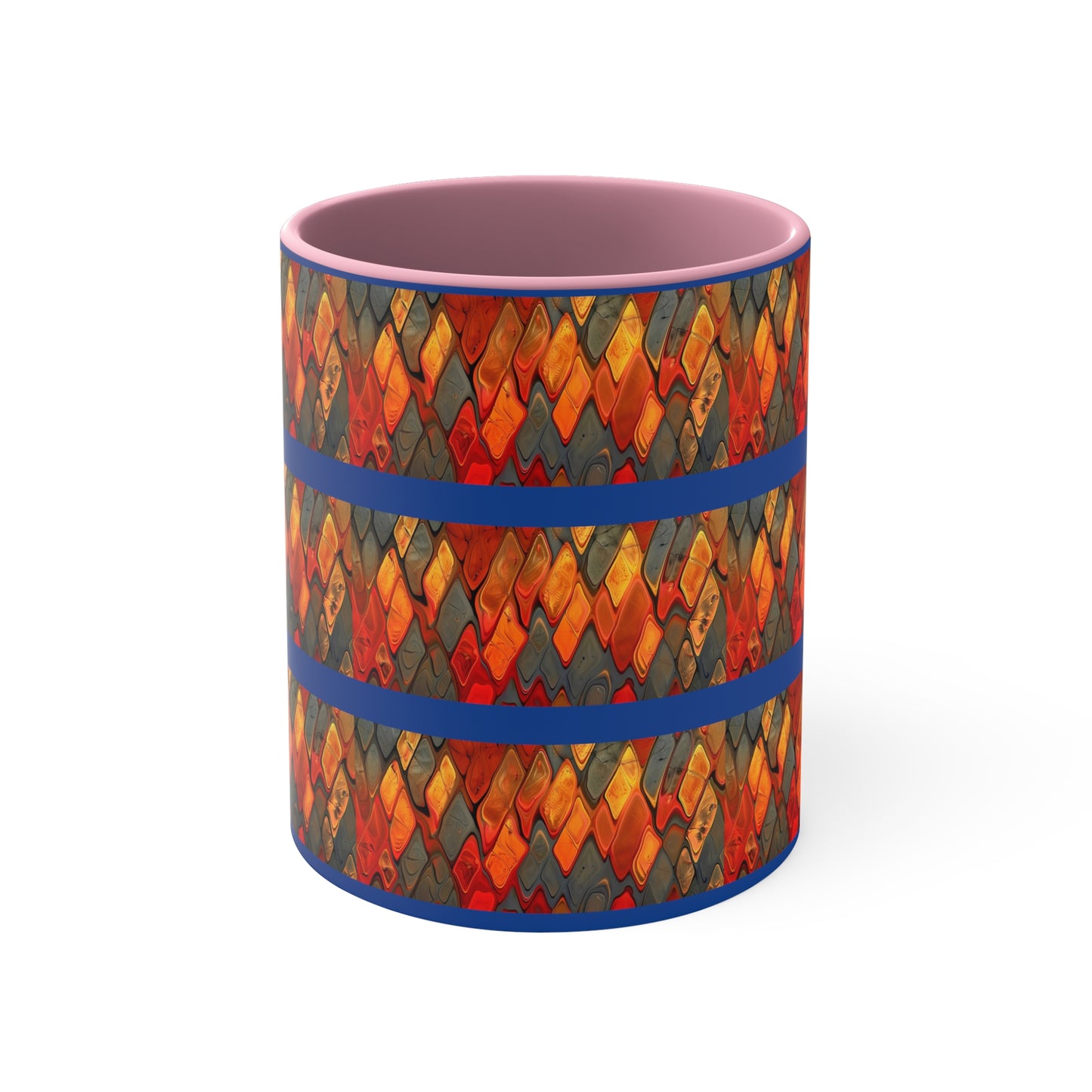 Terra Cotta Zig Zag on Blue