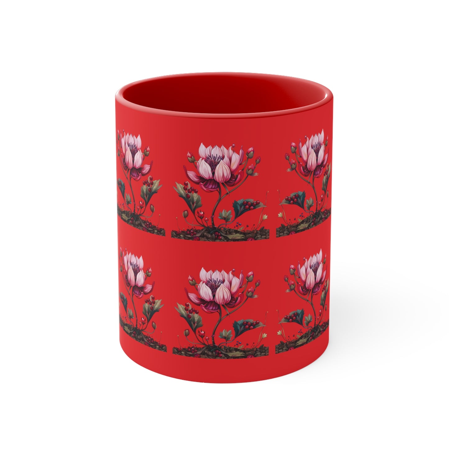 Pink Magnolia on Red