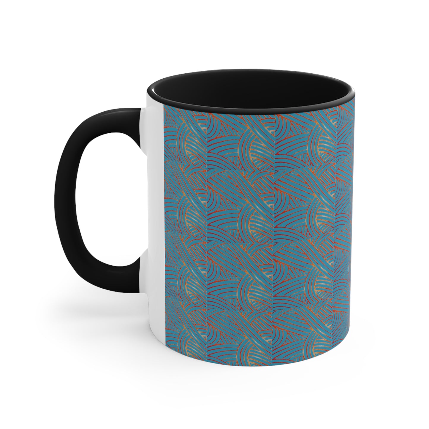 Nouveau Block Print on Turquoise