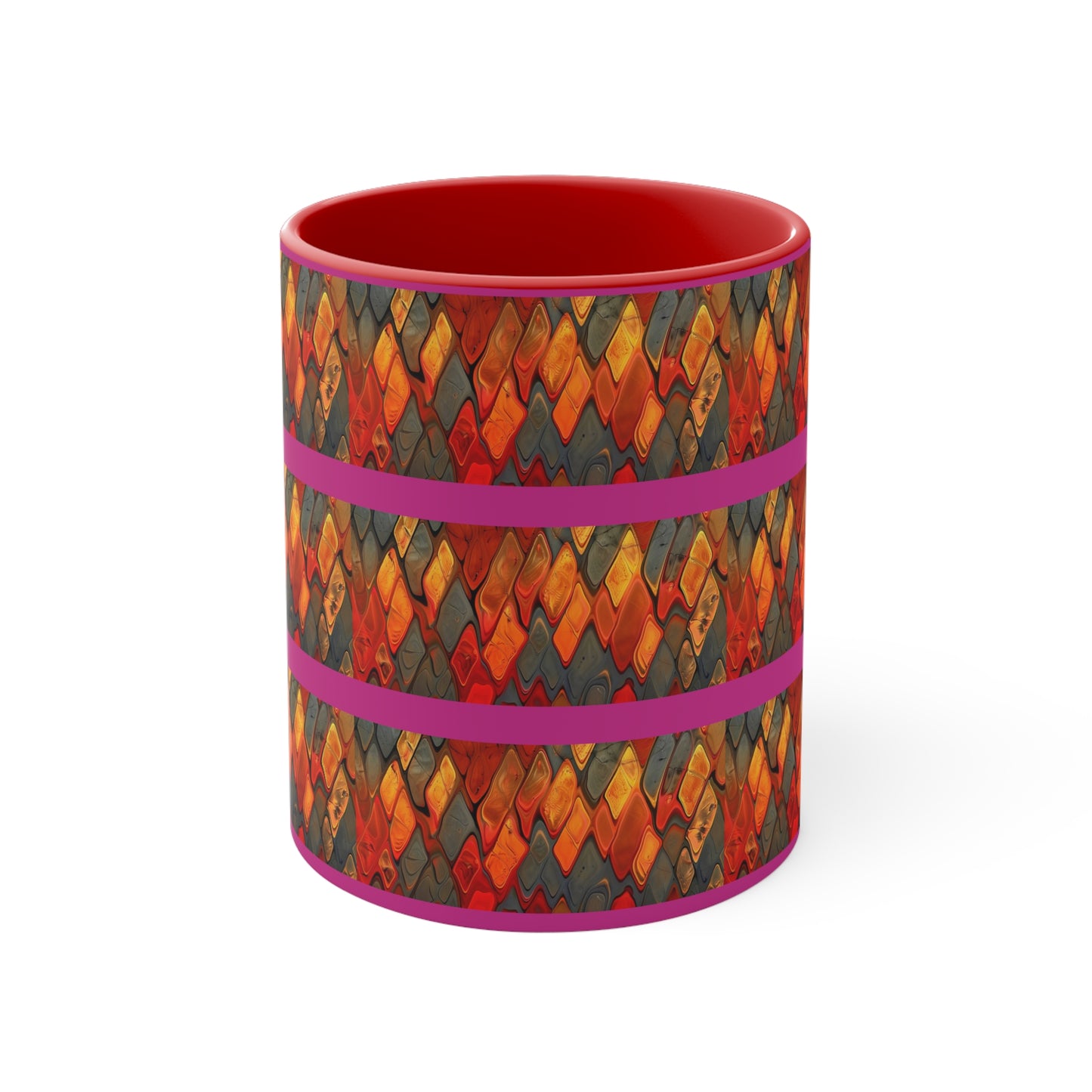 Terra Cotta Zig Zag on Pink