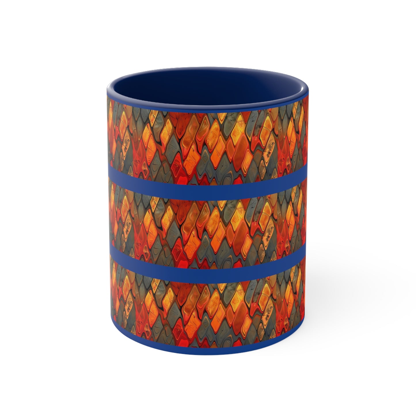 Terra Cotta Zig Zag on Blue