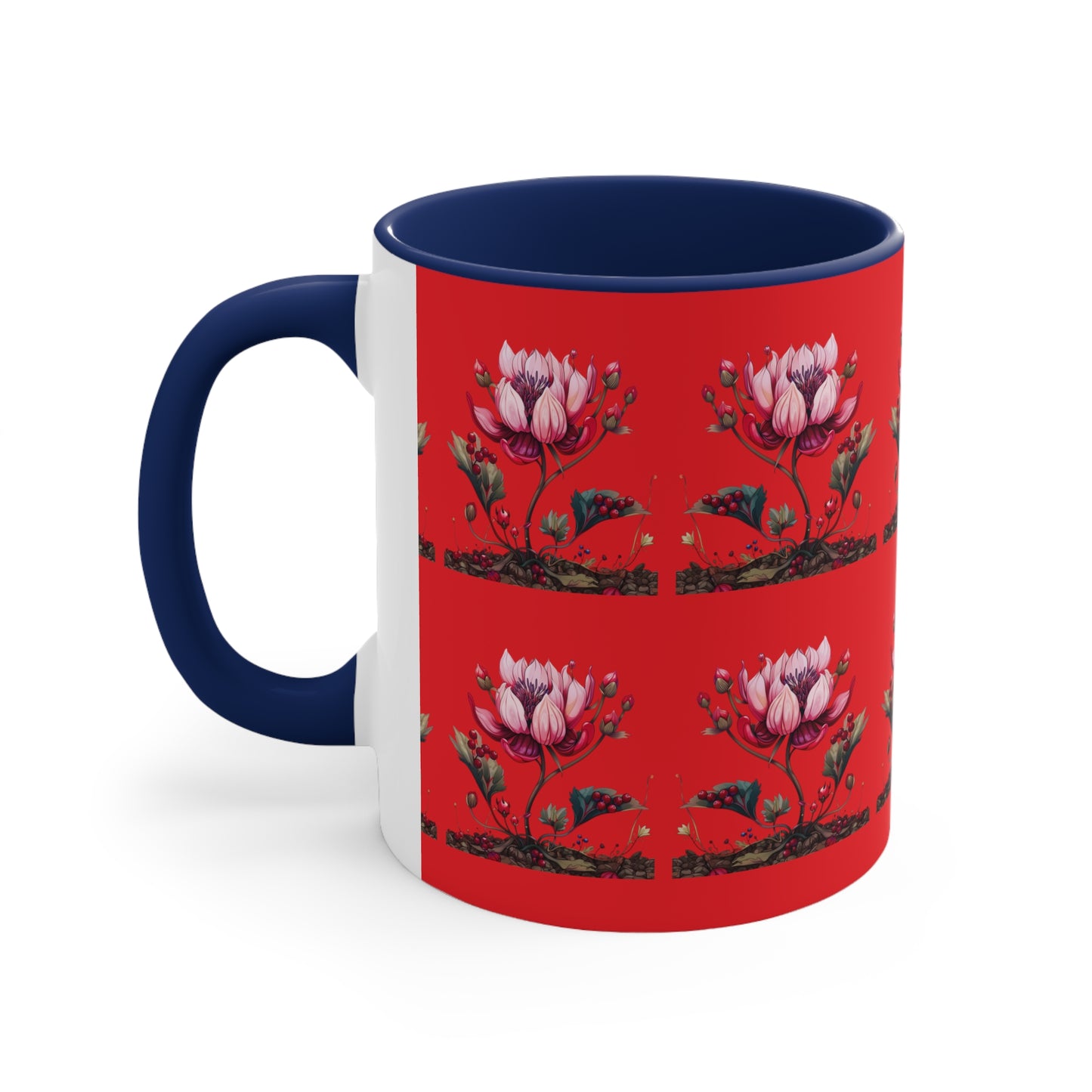 Pink Magnolia on Red