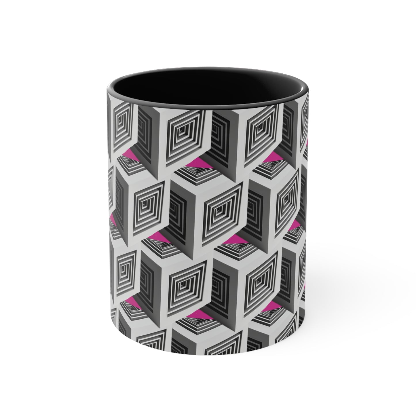 Geometric Cubes with Pink