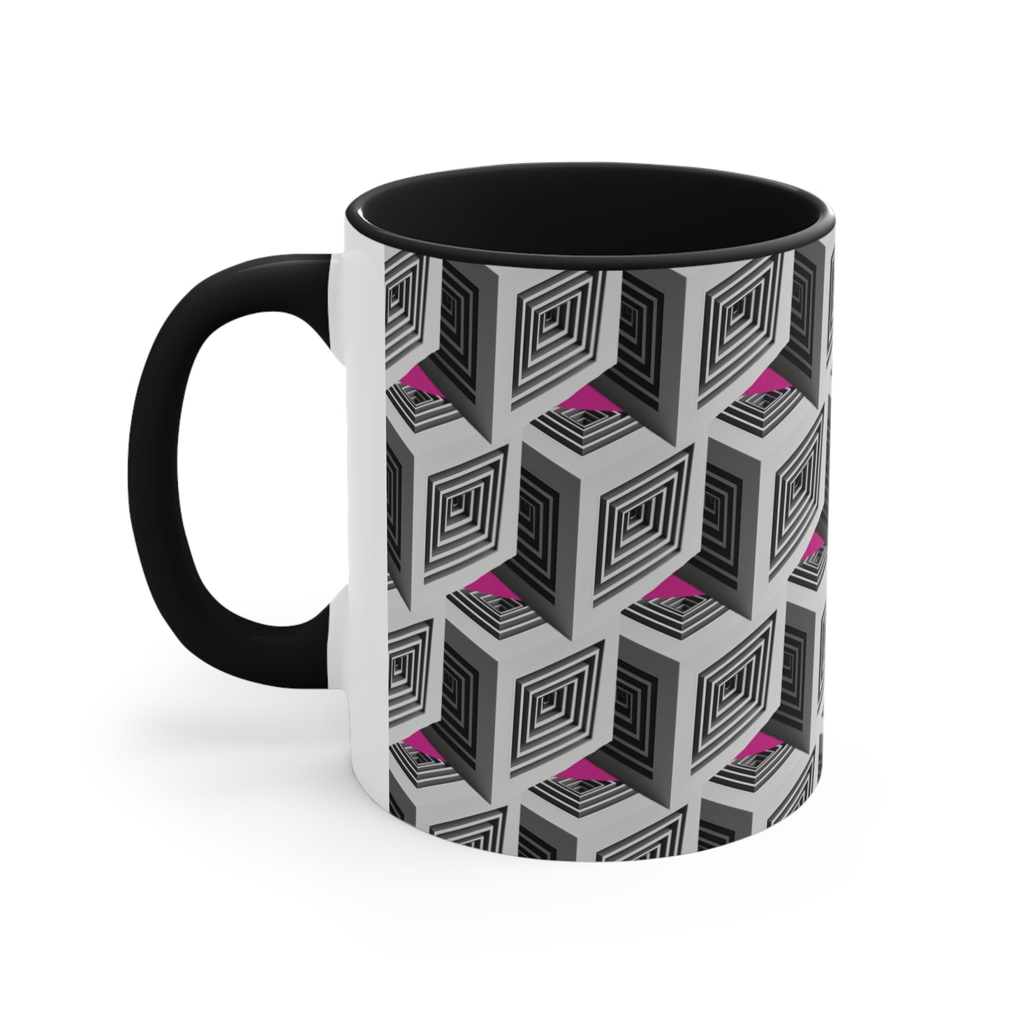 Geometric Cubes with Pink