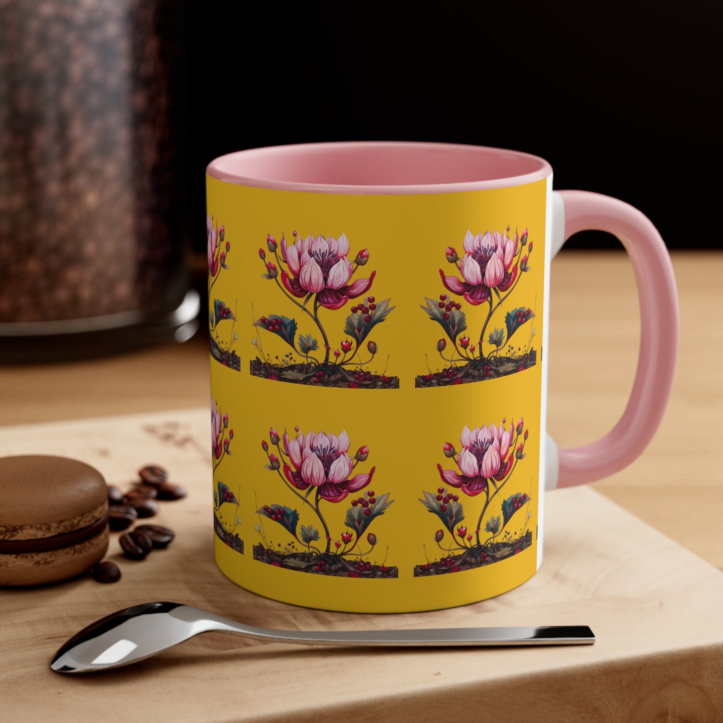 Pink Magnolia on Yellow