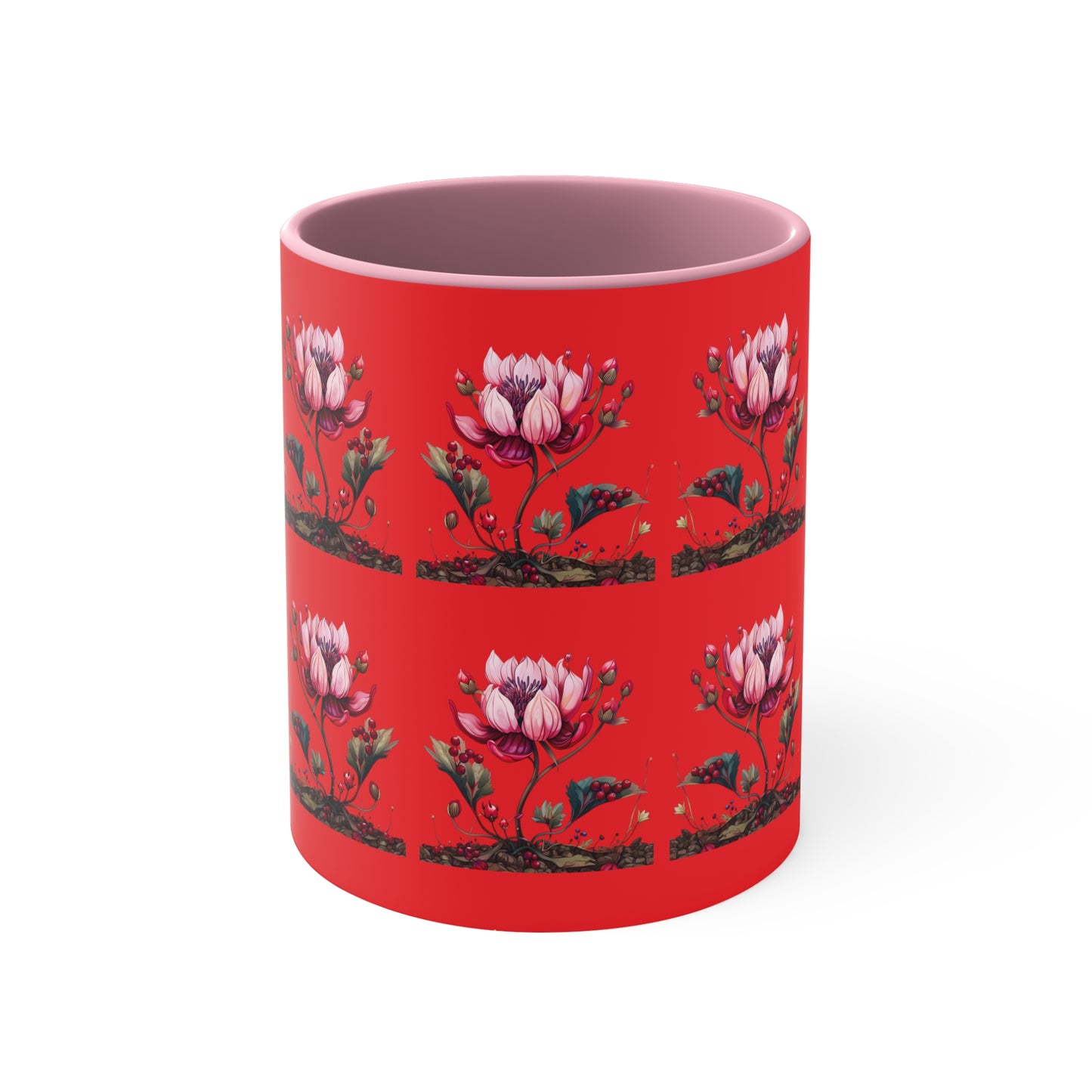 Pink Magnolia on Red