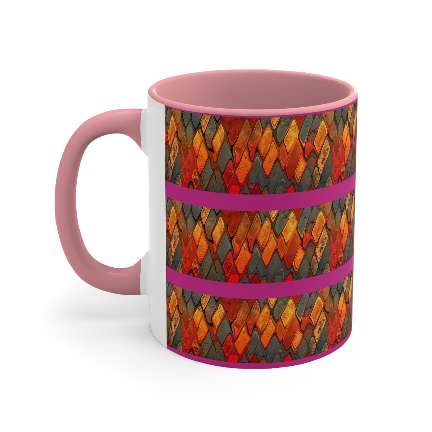 Terra Cotta Zig Zag on Pink