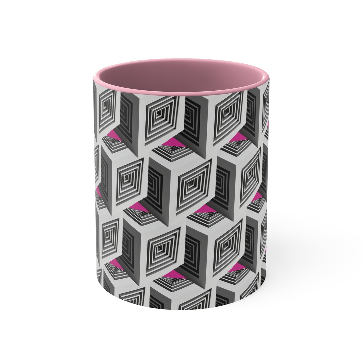 Geometric Cubes with Pink