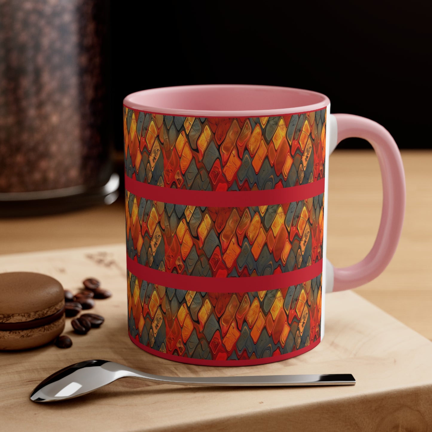 Terra Cotta Zig Zag on Red