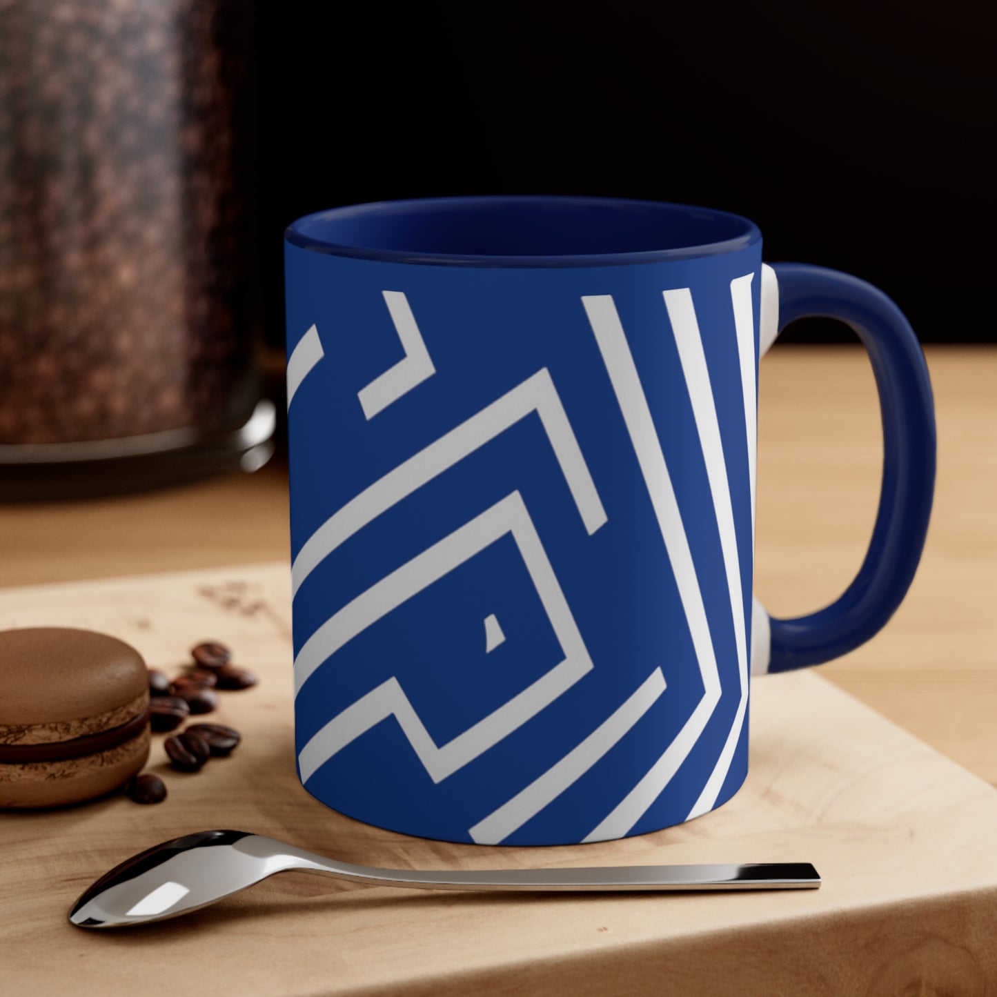 Simple Geo Stripe on Blue