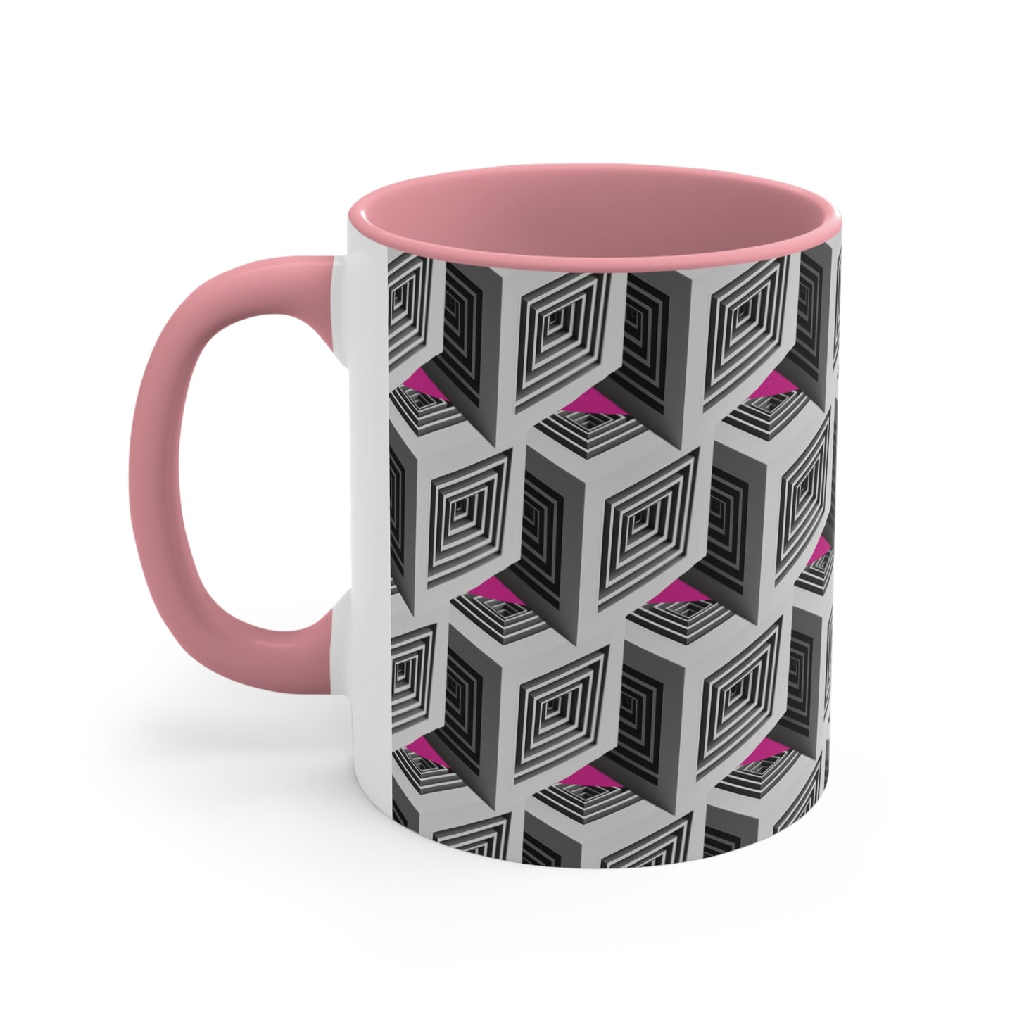 Geometric Cubes with Pink