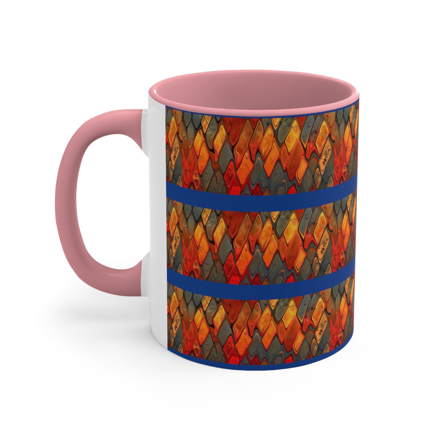 Terra Cotta Zig Zag on Blue