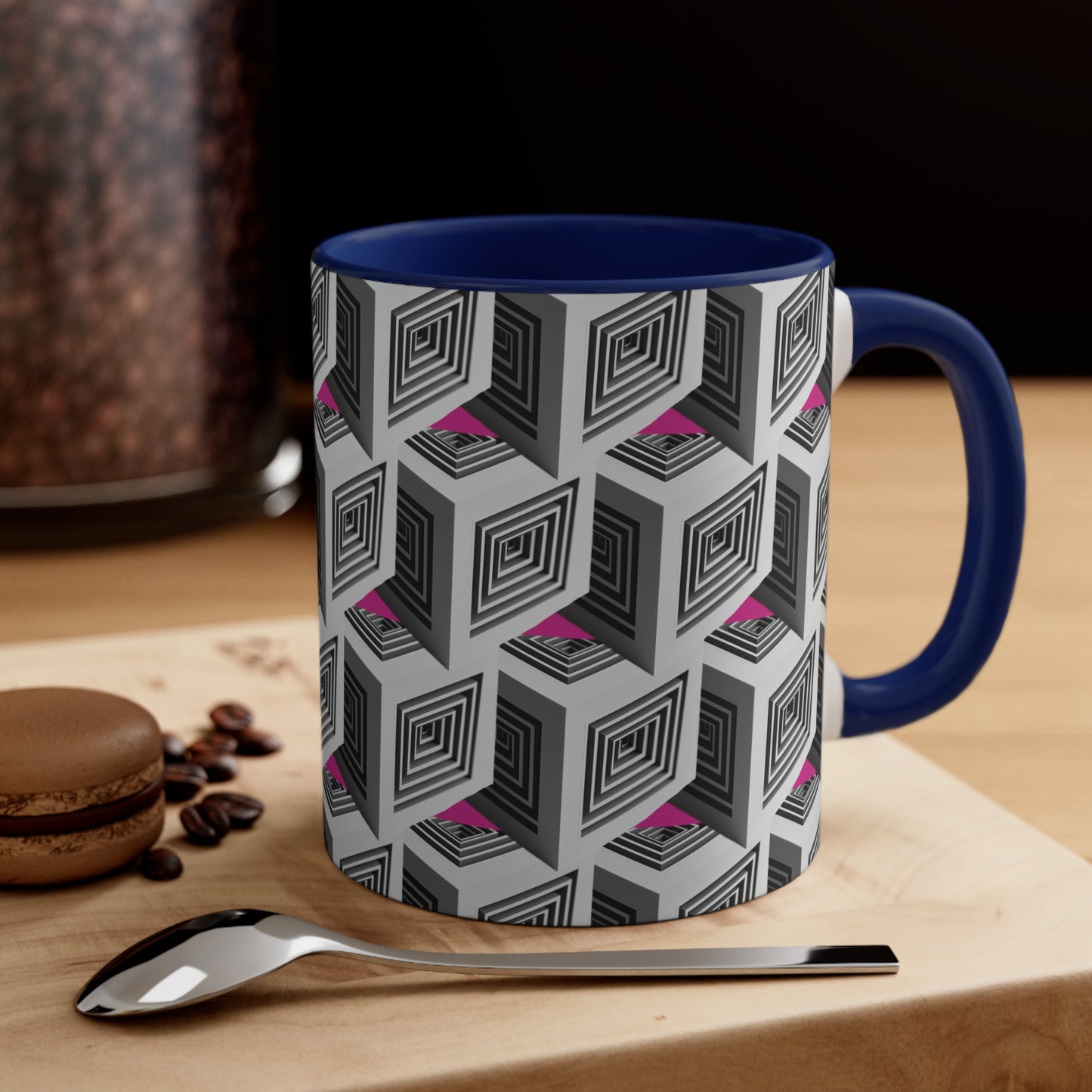 Geometric Cubes with Pink