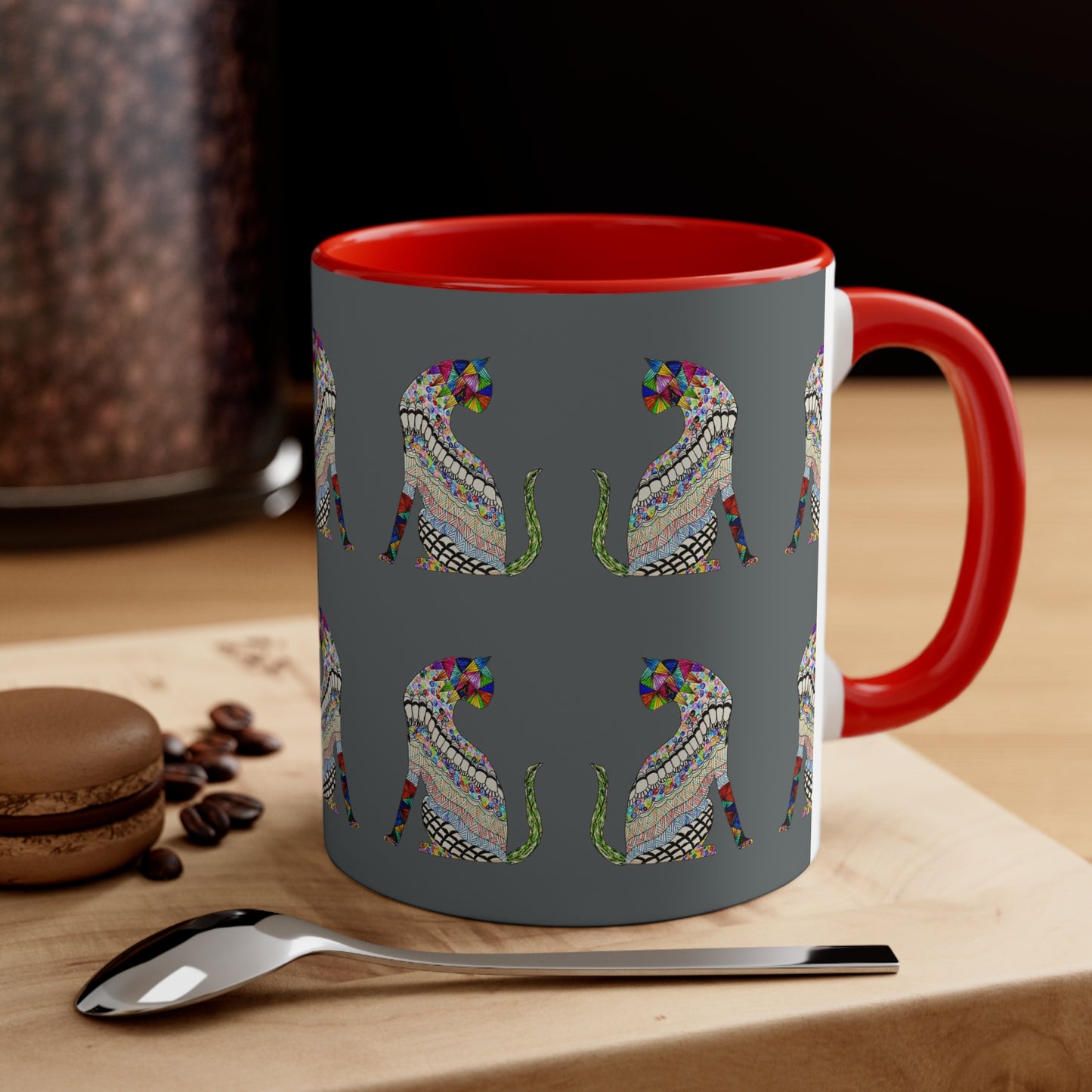 Cat Quilt Ancient Egyptian Vibes on Gray